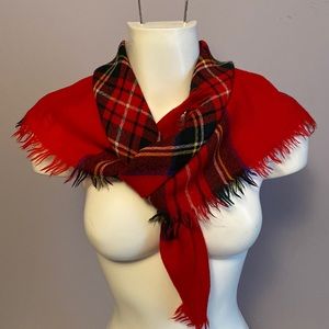 Royal Stewart plaid wool scarf